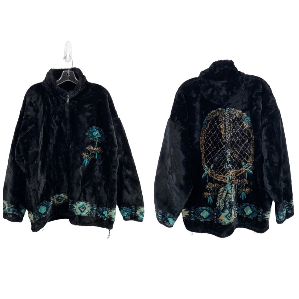 Bear Ridge Tribal Dreamcatcher USA Made Fleece Jacket Size XXL